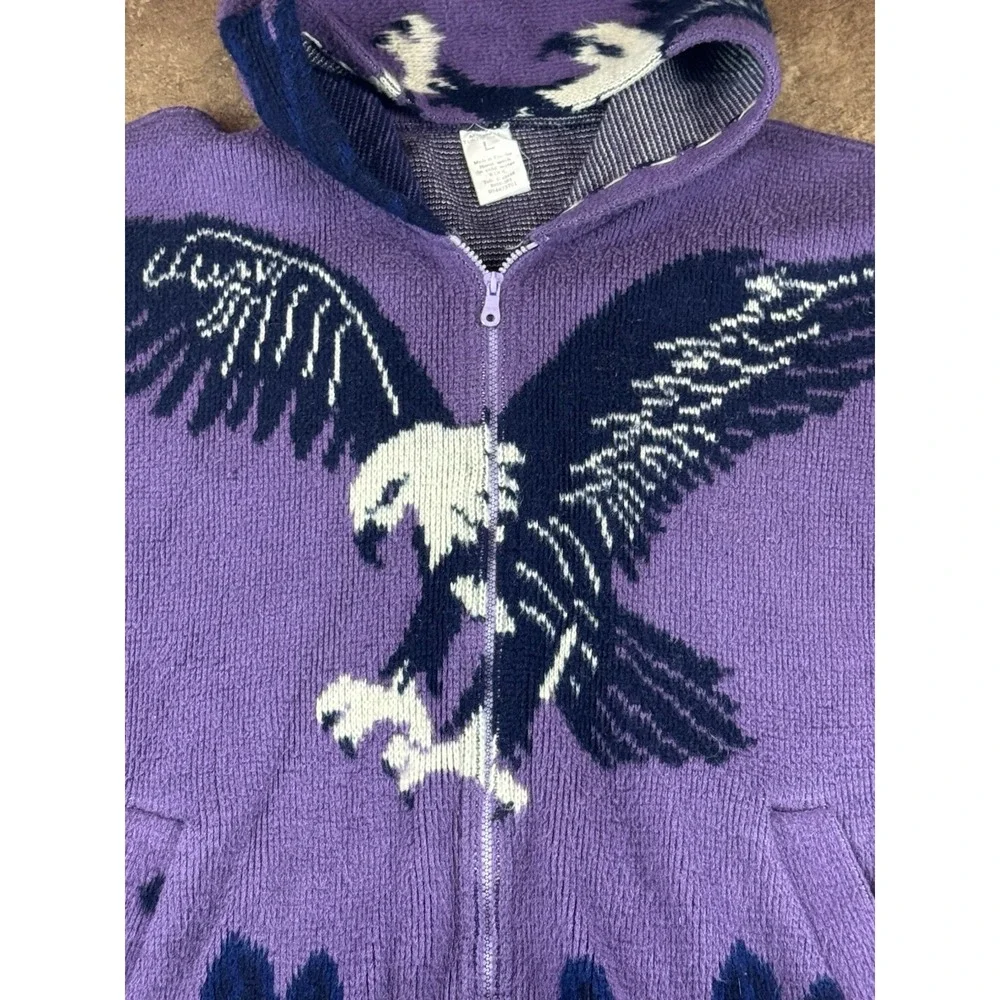 Vintage Ruminahui Wool Eagle Full Zip Large
